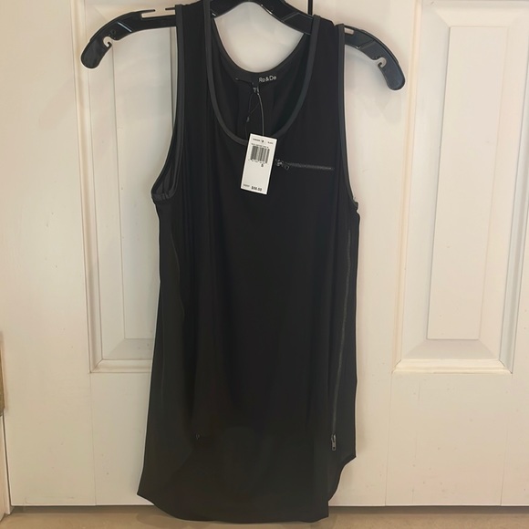 NEVER WORN black tank with zipper designs - Picture 1 of 5